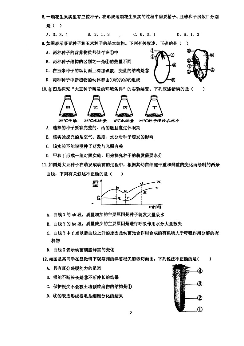 山东省枣庄市峄城区东方学校2023-2024学年八年级上学期10月生物月考卷第2页