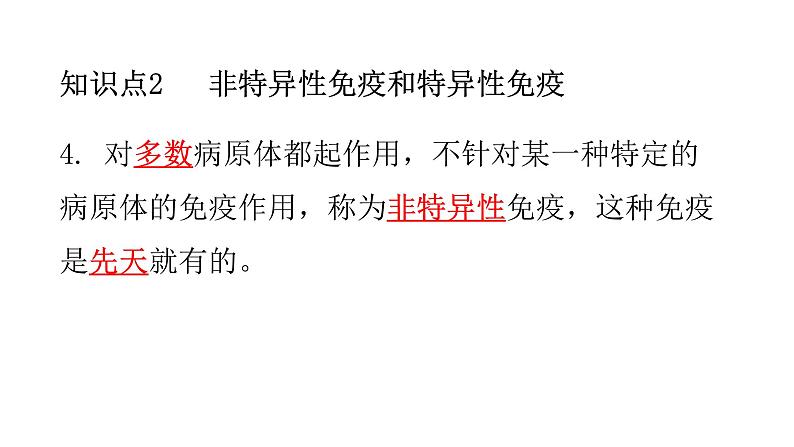 北师大版七年级生物下册第13章健康地生活第3节人体免疫练习课件第5页