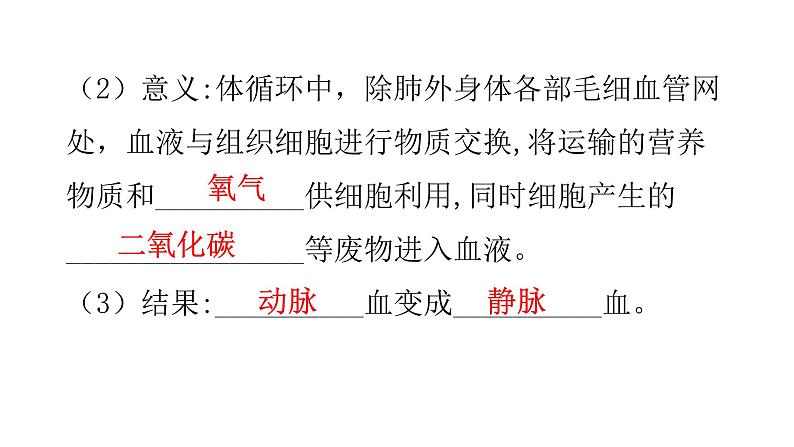 北师大版七年级生物下册第9章人体内的物质运输第2节血液循环第2课时课件第6页