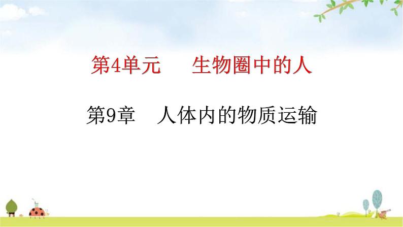 北师大版七年级生物下册第九章人体内的物质运输课件第1页
