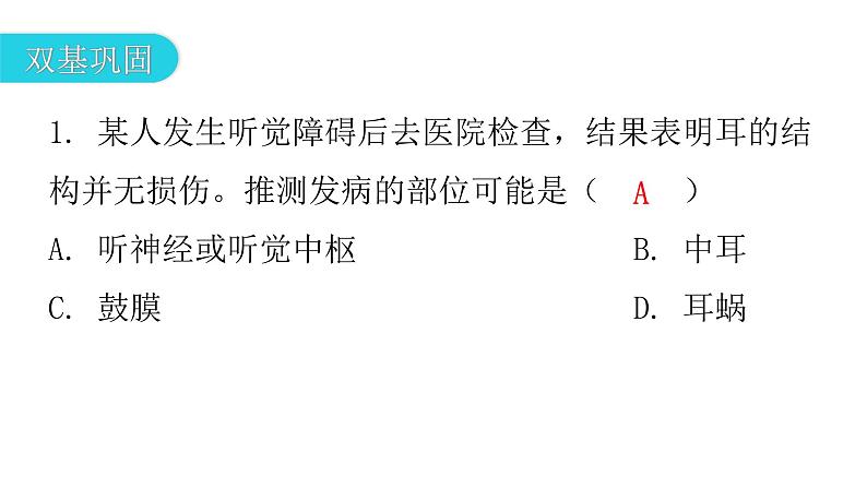 北师大版七年级生物下册第12章人体的自我调节第2节感受器和感觉器官第2课时课件第3页