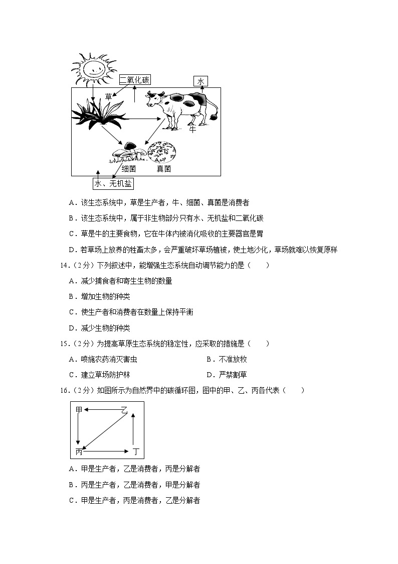 河南省洛阳市第十中学2023-2024学年七年级上学期月考生物试卷（9月份）03