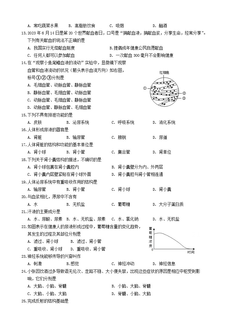 八年级生物试卷第2页