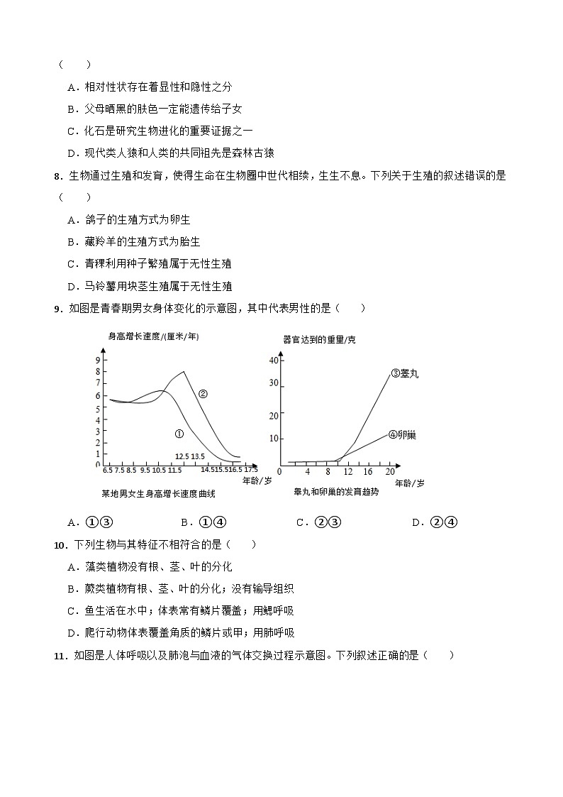 西藏自治區(qū)2023年中考生物試卷(附答案）第2頁