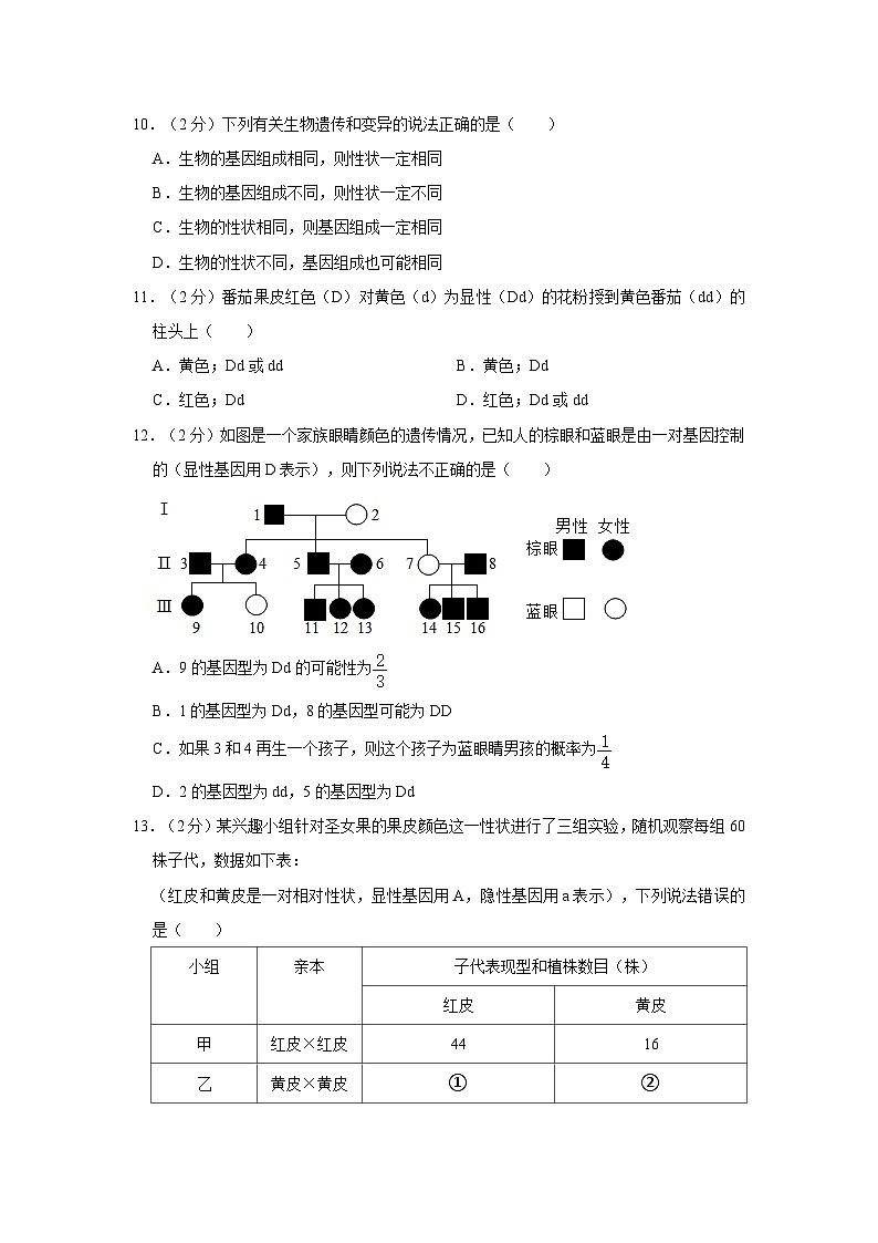 山东省临沂市郯城县庙山一中2022-2023学年八年级上学期期末生物试卷03