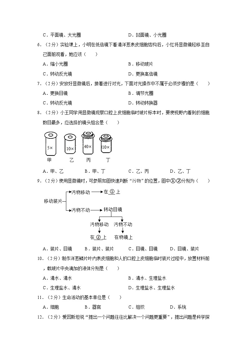 河北省唐山市第十二中学2022-2023学年七年级上学期月考生物试卷第2页