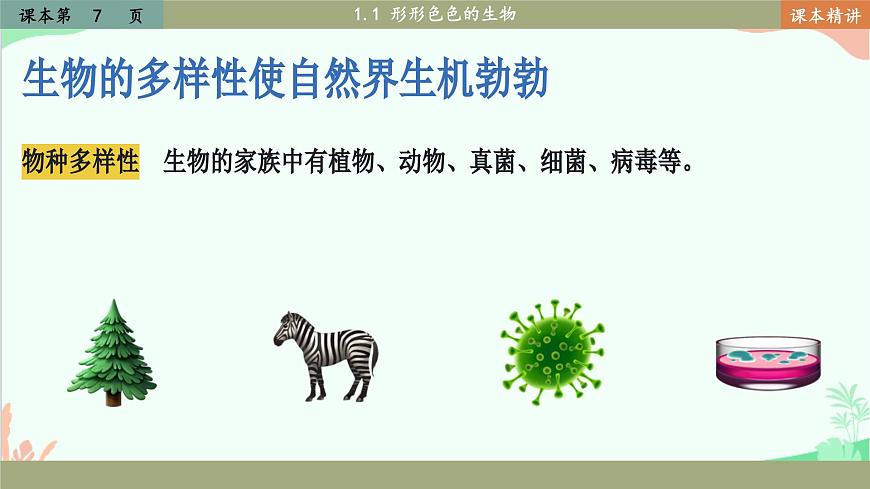 北師大版生物七年級(jí)上冊(cè) 1.1 形形色色的生物課件第7頁(yè)