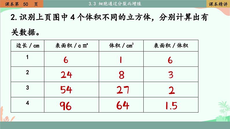 北师大版生物七年级上册 3.3 细胞通过分裂而增殖课件07