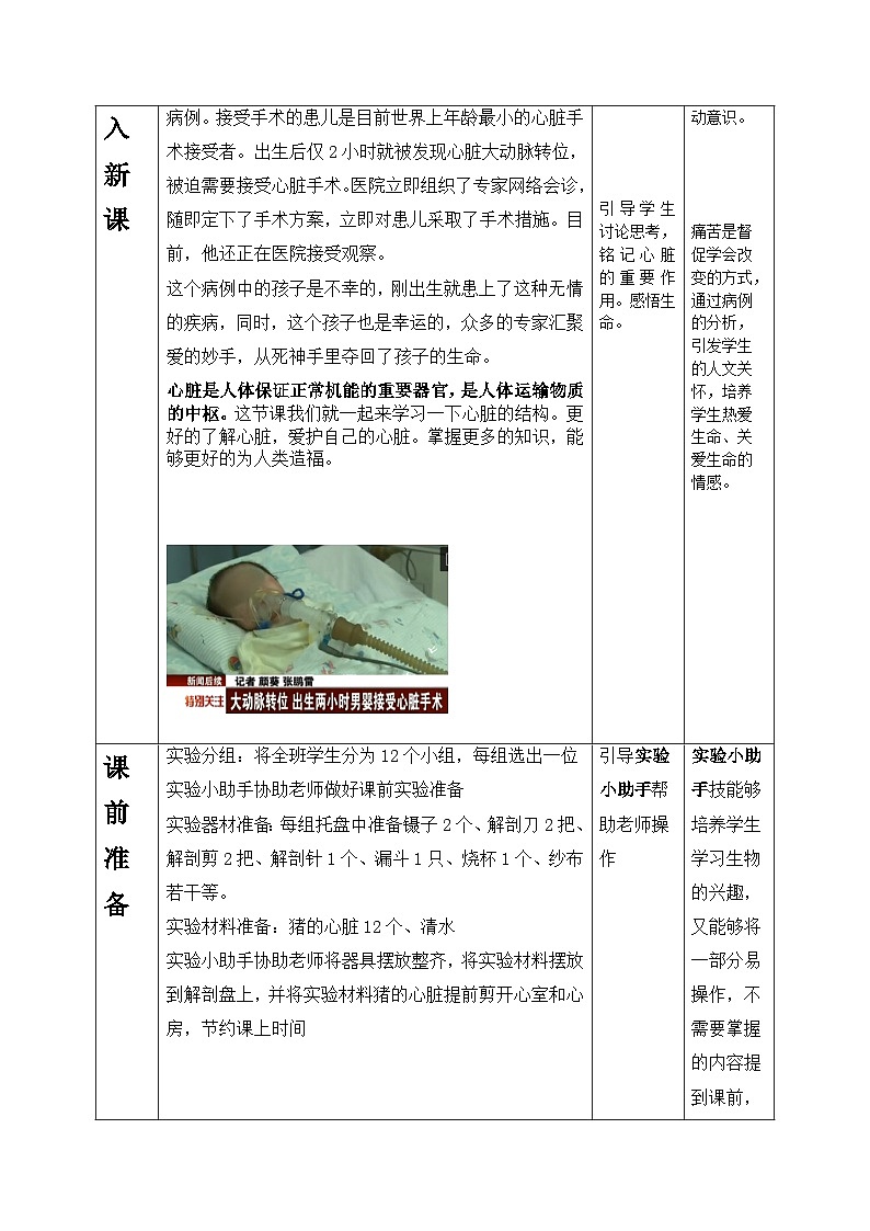 济南版生物七下 第三单元 第三章 16--物质运输的器官2 教案第2页