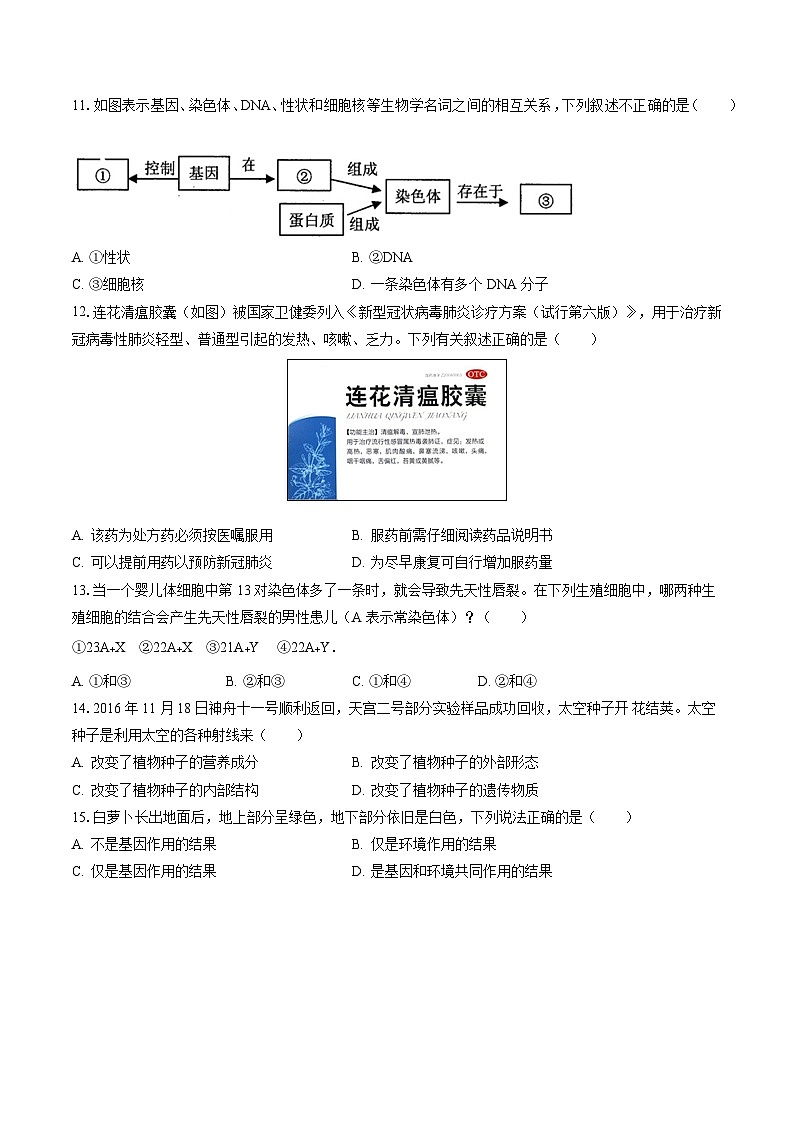 2022-2023学年广西南宁市宾阳县八年级(下)期末生物试卷(含答案解析)第2页