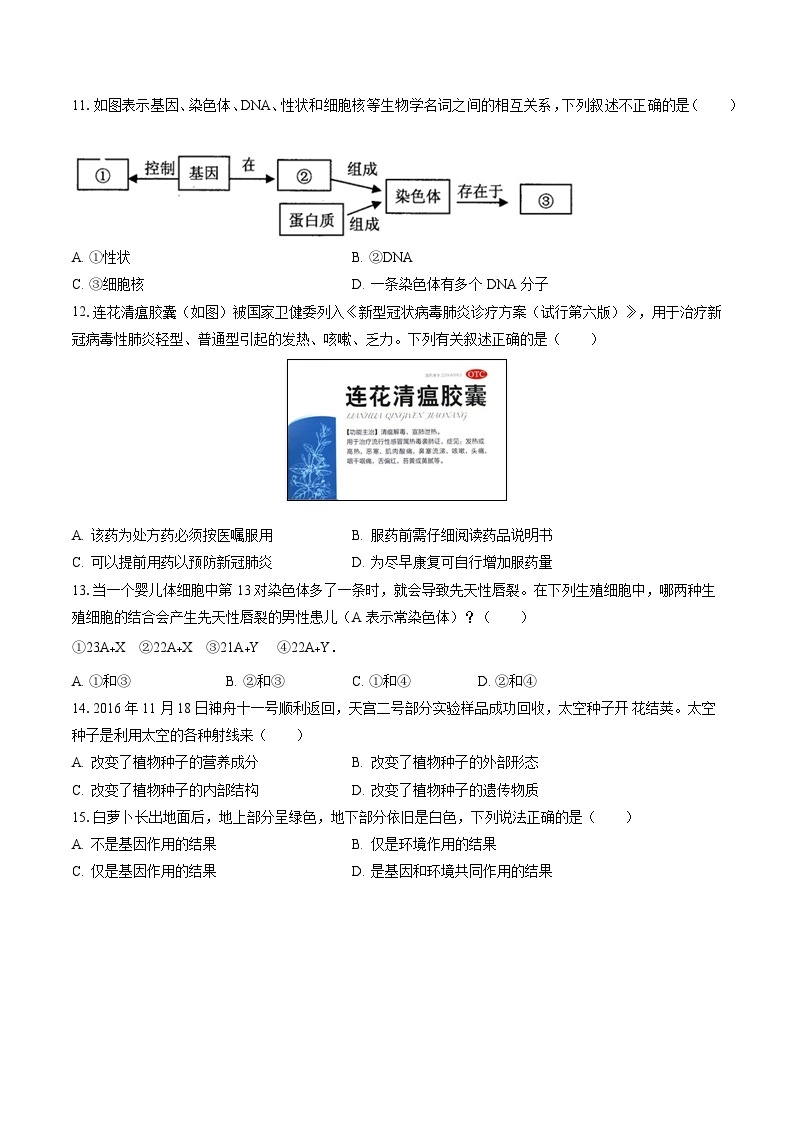 2022-2023学年广西南宁市八年级（下）期末生物试卷（含答案解析）02