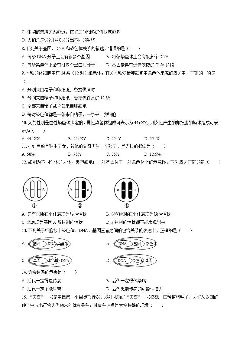 2022-2023学年广西南宁外国语学校八年级（下）期末生物试卷（含答案解析）02