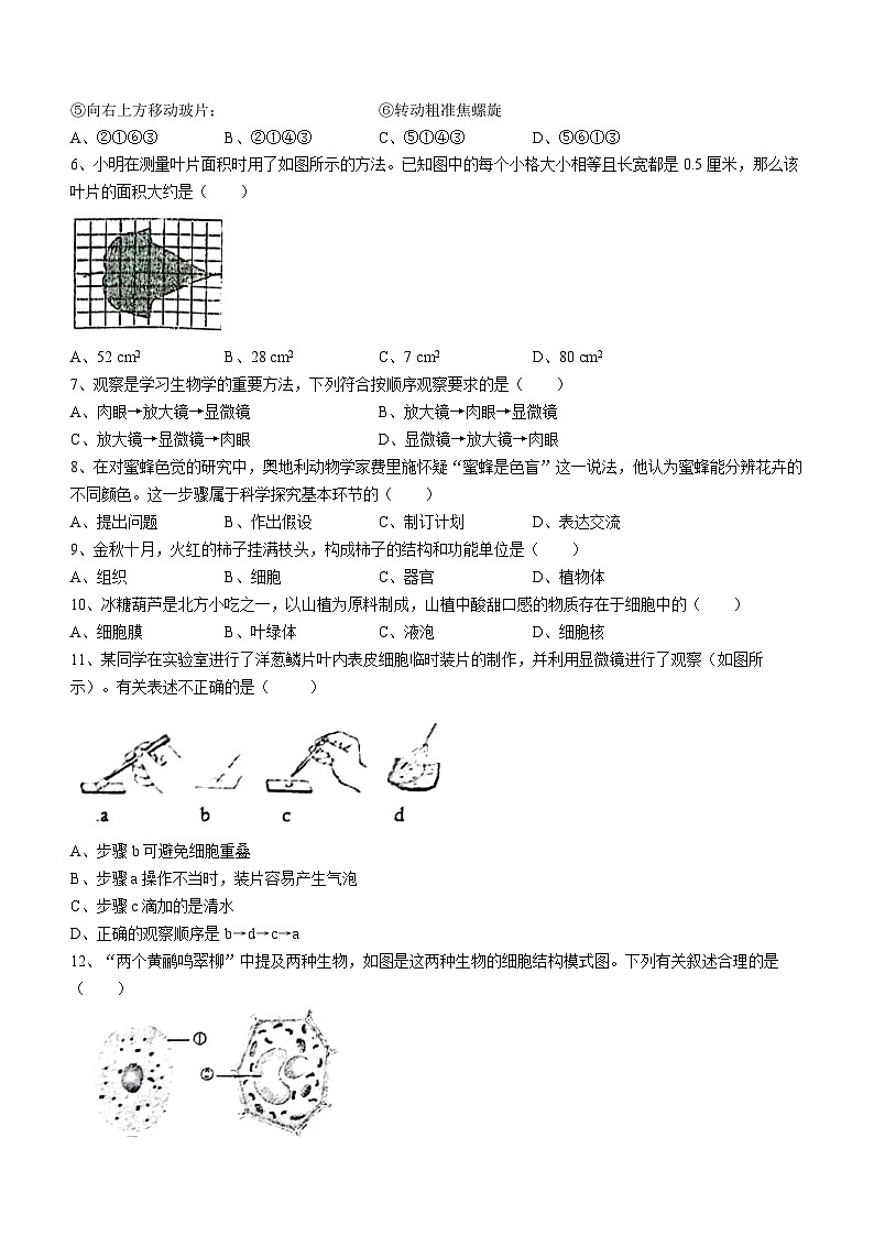 河北省承德市兴隆县2023-2024学年七年级上学期期中生物试题第2页