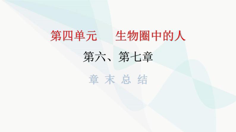 人教版七年级生物下册第六、第七章章末总结课件01