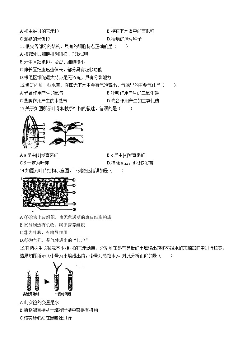 河北省石家庄市第四十一中教育集团2023-2024学年八年级上学期期中生物试题第2页