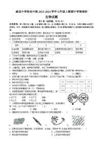 四川省内江市威远中学校2023-2024学年七年级上学期期中学情调研生物试题