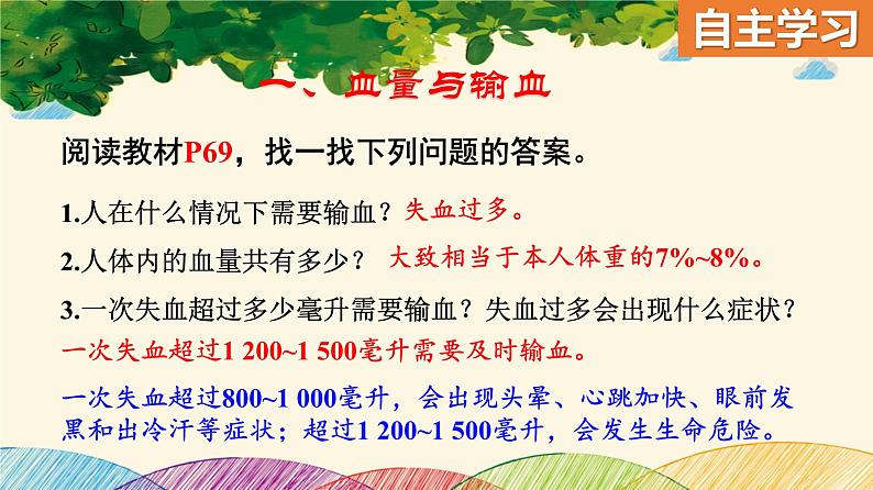 人教版生物七年级下册 第四章 人体内物质 的运输 第四节 输血与血型(案例一)-课件第4页