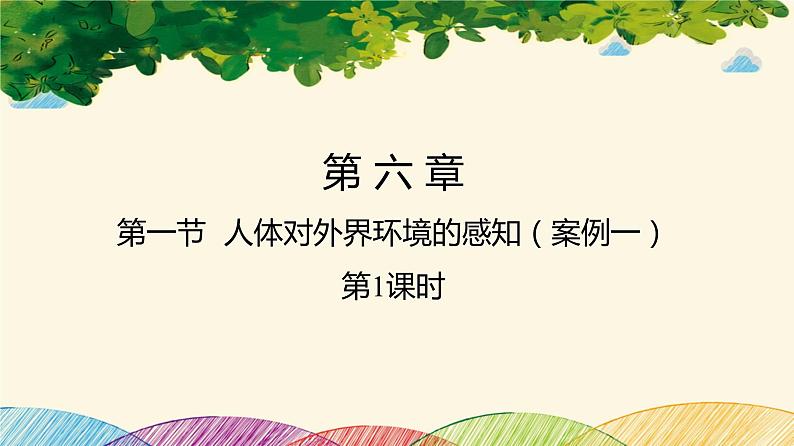人教版生物七年级下册 第六章 人体生命活 动的调节 第一节 人体对外界环境的感知 (案例一)第一课时-课件01