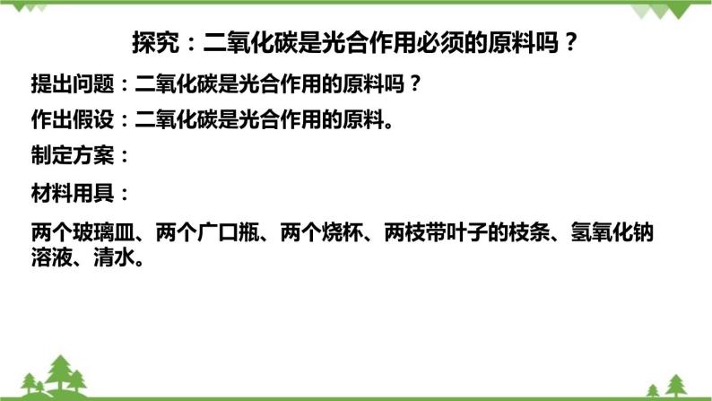 人教版生物七年级上册  光合作用吸收二氧化碳释放氧气课件07