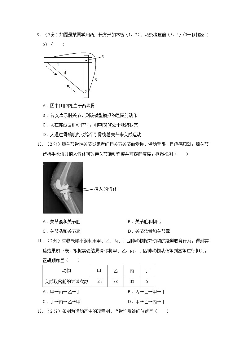 2023-2024学年山东省东营市垦利区八年级(上)期中生物试卷(五四学制)03