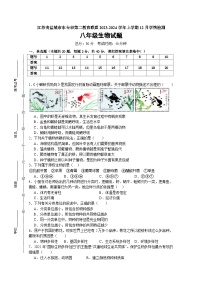 江苏省盐城市东台市第二教育联盟2023-2024学年八年级上学期12月月考生物试题