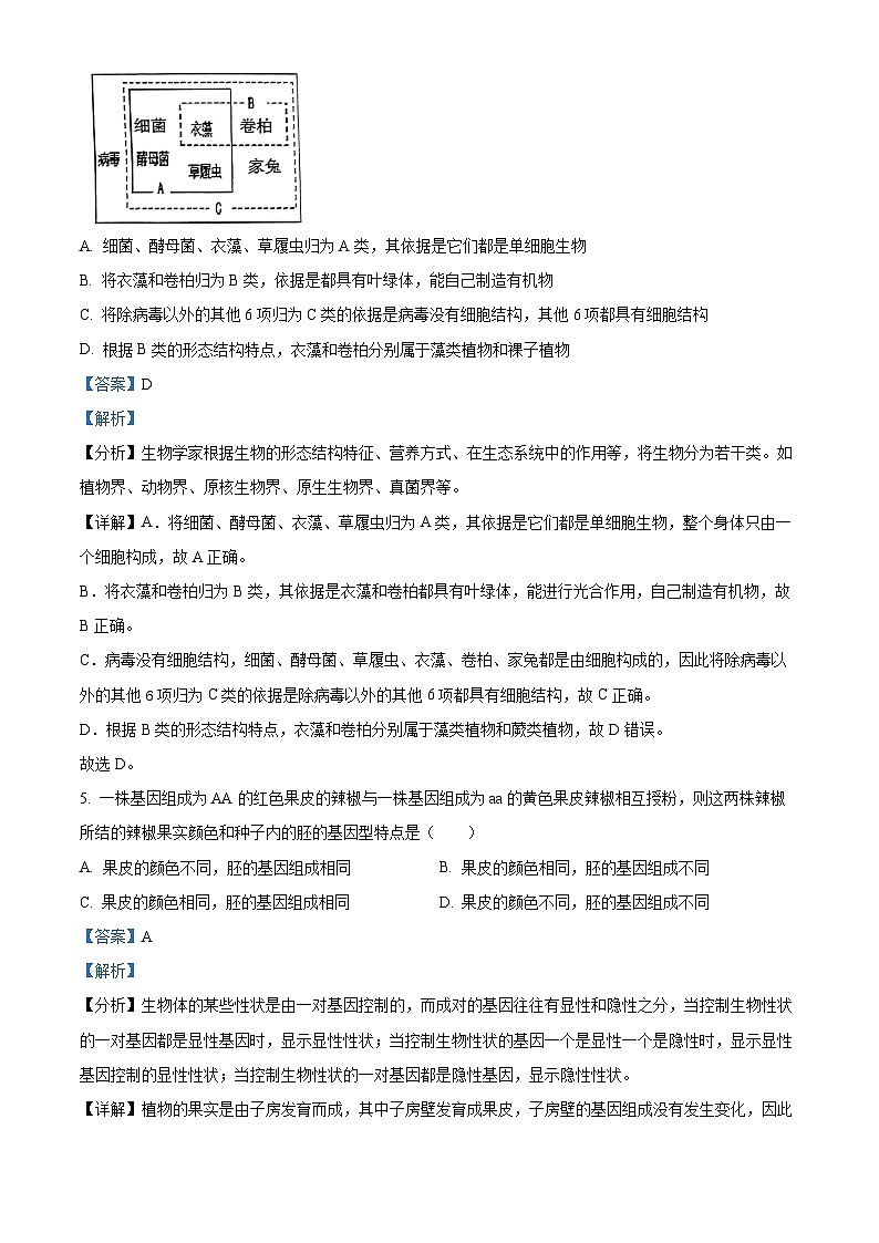 山东省东营市东营区文华学校2023-2024学年八年级上学期12月月考生物试题03