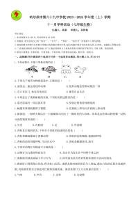 黑龙江省哈尔滨市第六十九中学校(五四学制)2023-2024学年七年级上学期11月月考生物试题