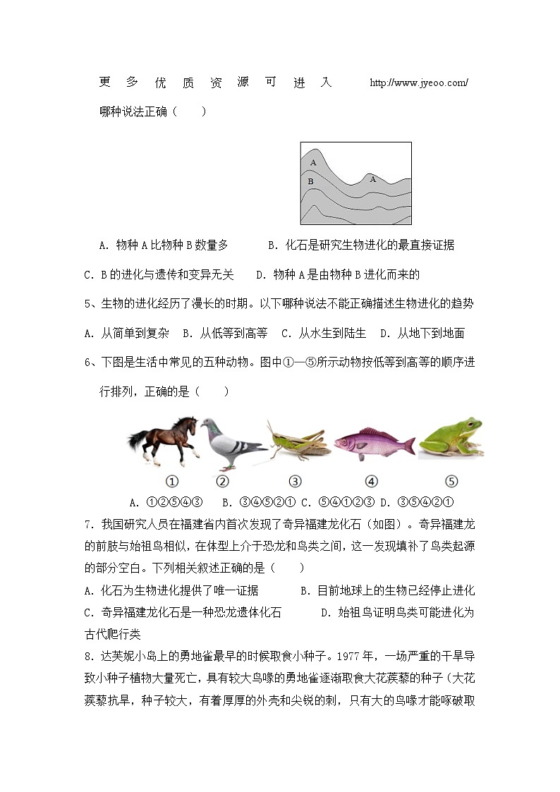 山东省禹城市梁家镇中学2023-2024学年八年级上学期期末模拟检测生物试题第2页