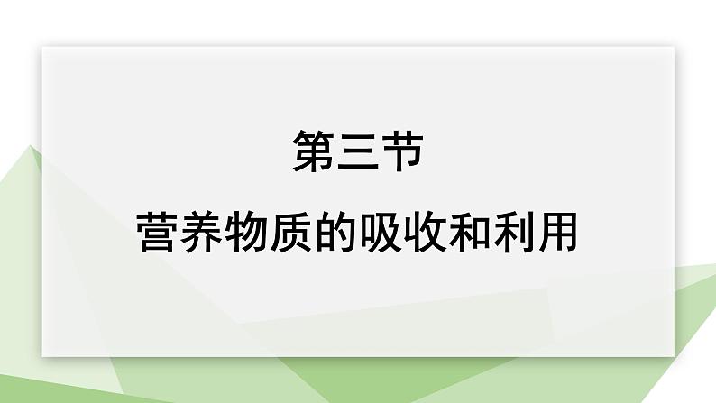 2.1.3 营养物质的吸收和利用 课件初中生物冀少版七年级下册01