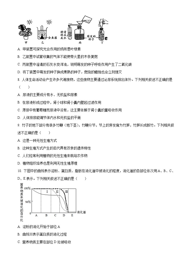 精品解析：湖北省荊州市生物中考真題（原卷版）第3頁(yè)