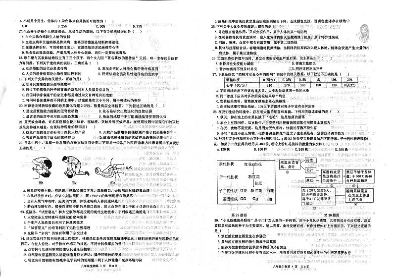 山东省青岛市城阳区2023-2024学年八年级上学期期末生物学试题02