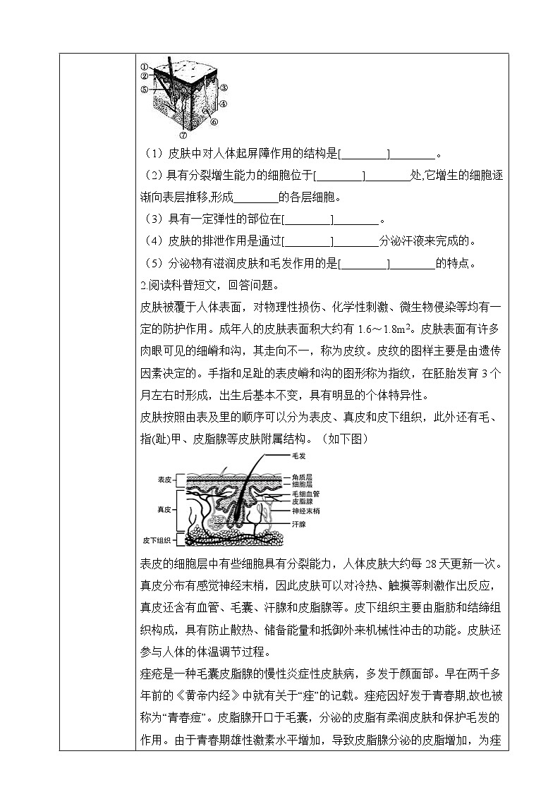 【北师大版】七下生物 4.11.3 皮肤与汗液分泌(课件+学案+练习)02
