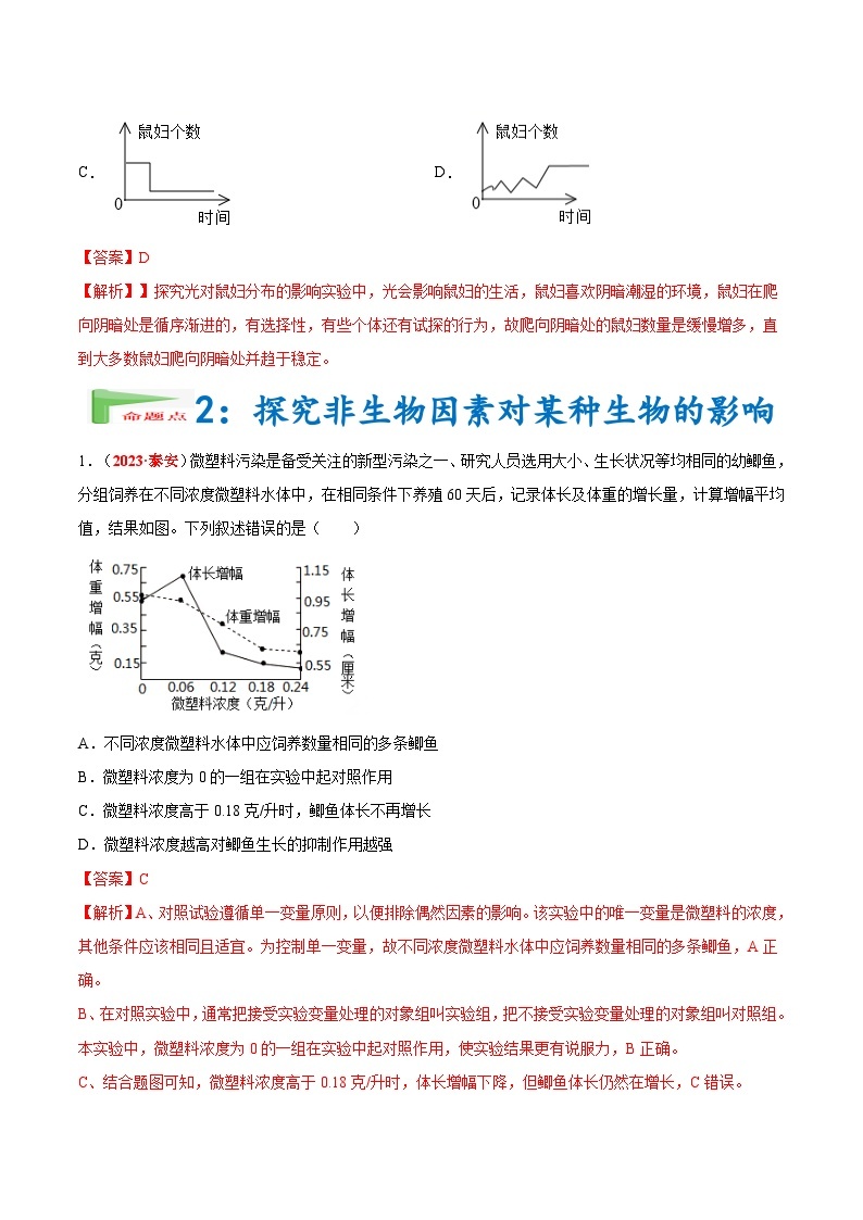 【备战2024中考】一轮复习 初中生物 真题分项汇编 专题16 实验（原卷+解析）.zip02