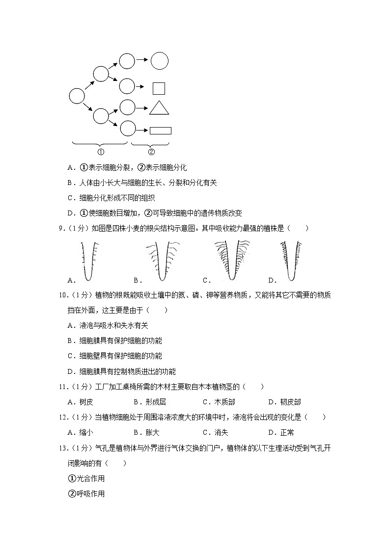 河南省洛阳市洛宁县2023-2024学年七年级上学期期末生物试卷第3页