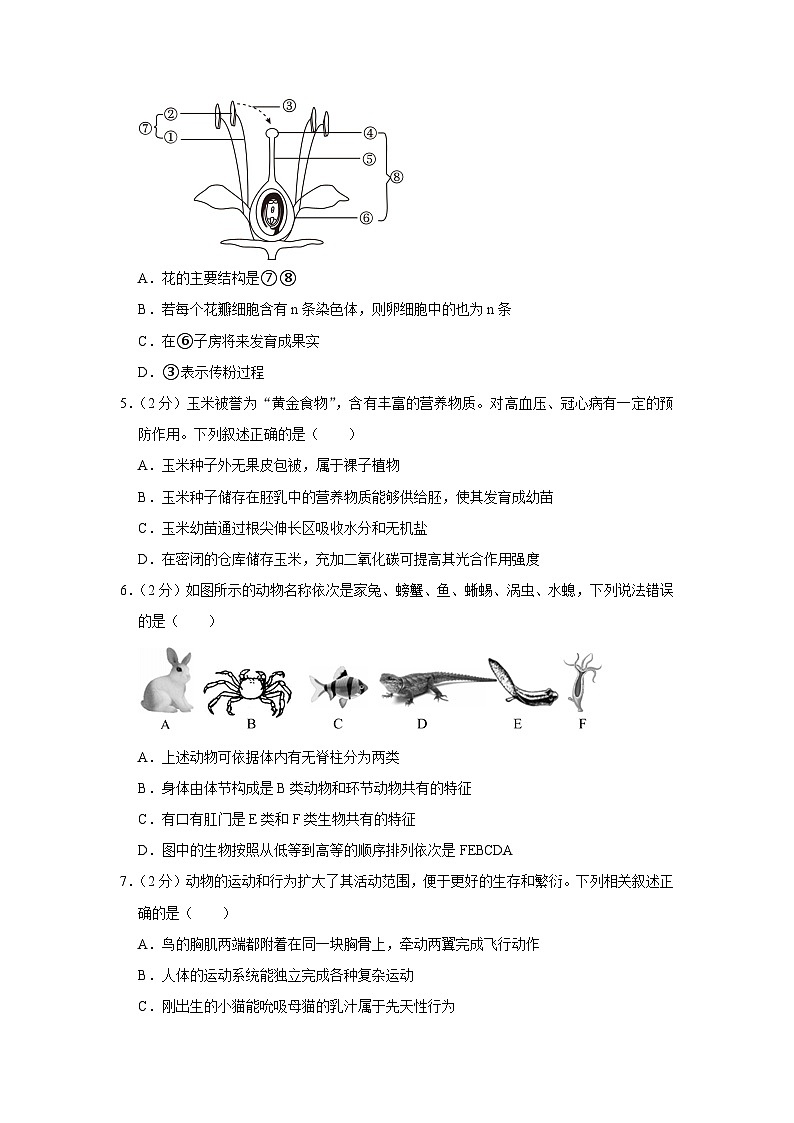 2023年山东省东营市中考生物模拟试卷(二)02