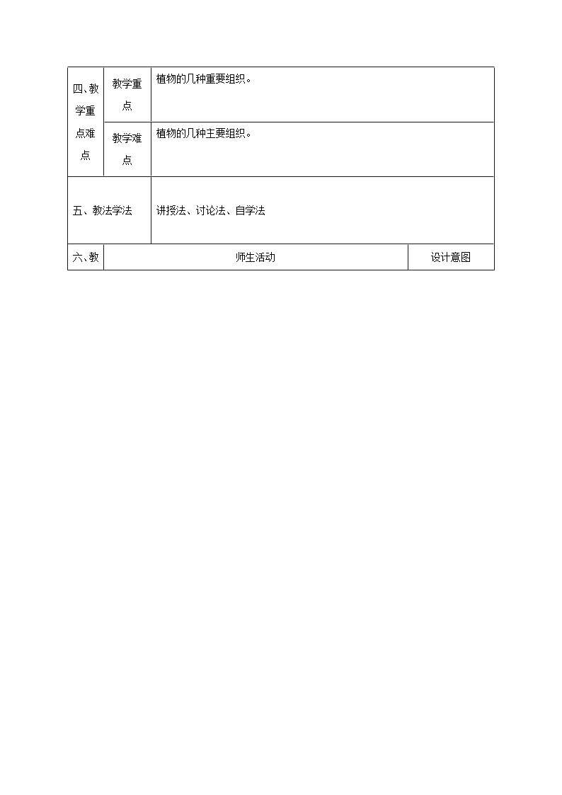 人教版七年级生物上册2.2.3植物体的结构层次教案102