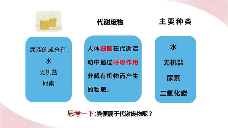 11.1 人体产生的代谢废物(课件)2023--2024学年北师大版生物七年级下册第5页