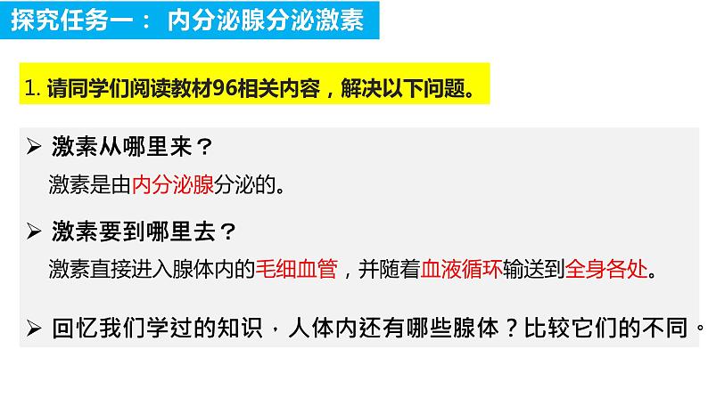 4.6.4 激素调节(课件)2023--2024学年人教版生物七年级下册第3页