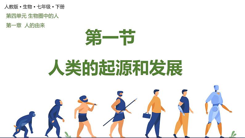 4.1.1人类的起源和发展(课件)2023--2024学年人教版生物七年级下册第1页