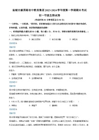 24，江苏省盐城市康居路初中教育集团2023-2024学年七年级上学期期末生物试题