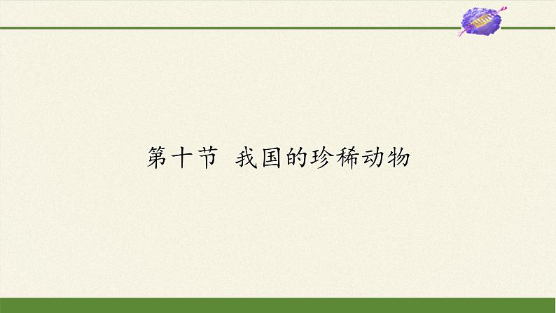 冀教版生物七年级上册 第四章 第十节 我国的珍稀动物课件第1页