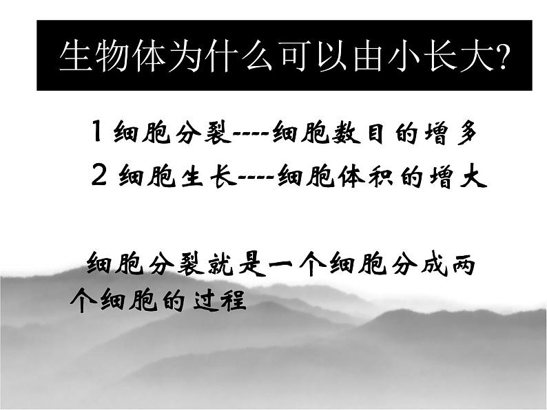 冀少版生物七年级上册 第二章 第一节 细胞的分裂与生长_课件第3页