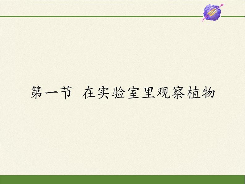 冀少版生物七年级上册 第三章 第一节 在实验室里观察植物(2)课件01