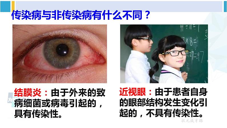 人教版八年级生物下册 第八单元 健康地生活第一节 传染病及其预防(课件)第3页