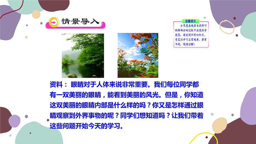 蘇教版生物七年級下冊第十二章 人體感知信息 第一課時課件第2頁