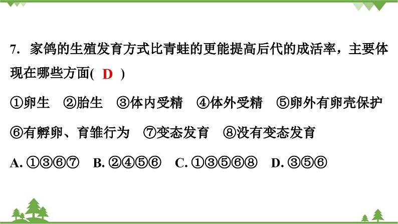 人教版生物八年级下册 期末测试卷(1)课件PPT第8页