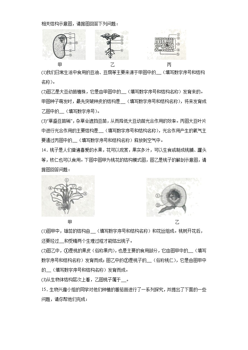 辽宁省沈阳市浑南区2023-2024学年七年级上学期期末生物试题(含答案)03