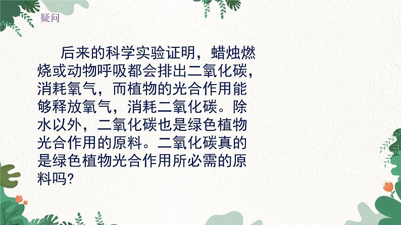 人教版生物七年级上册 3.5.1 光合作用吸收二氧化碳释放氧气课件07
