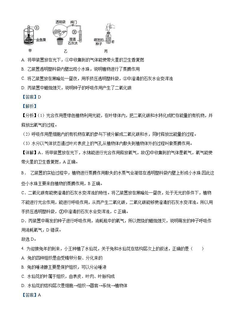 19,2023年山东省济南市天桥区中考二模生物试题03