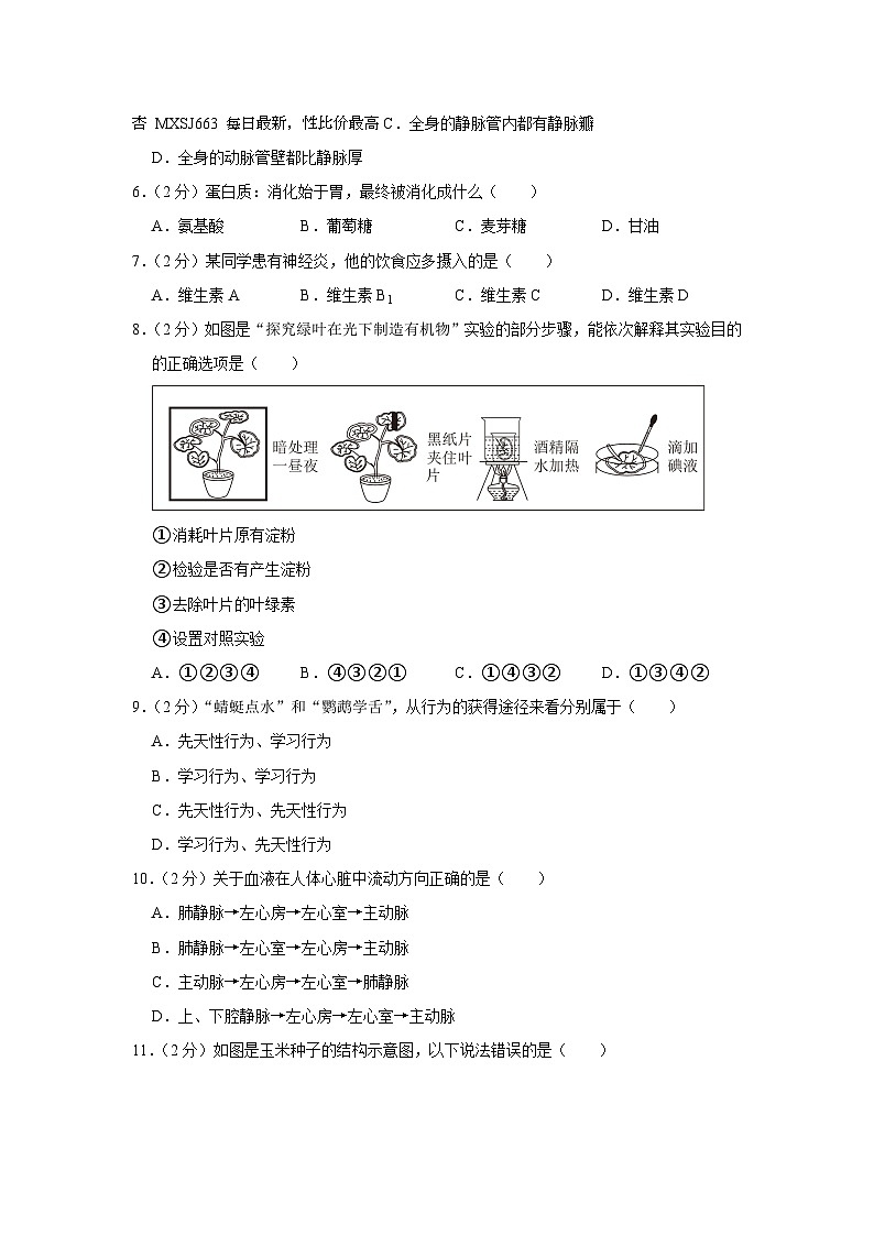 27,福建省漳州市第三中学2022-2023学年八年级下学期月考生物试卷(6月份)第2页